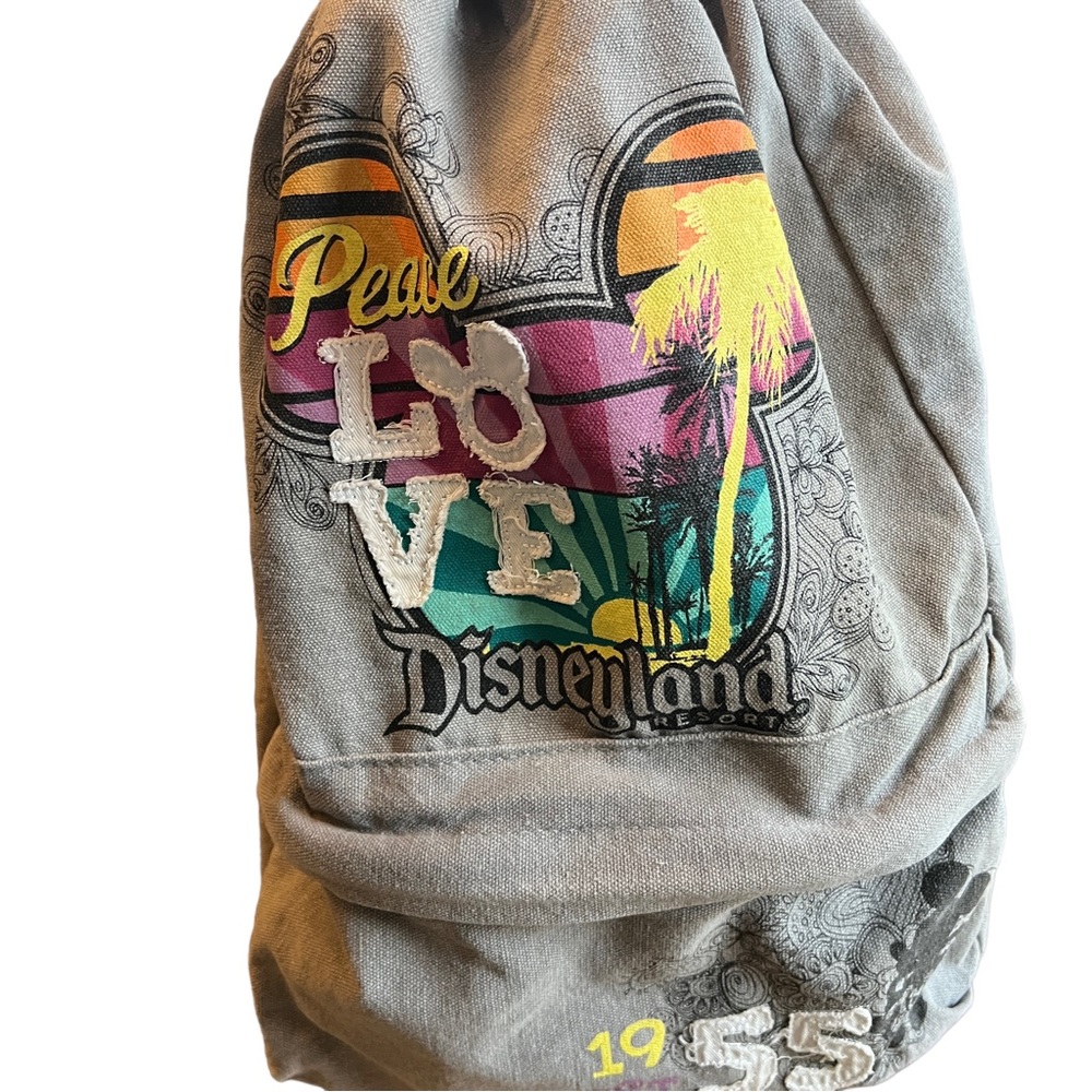 Disney Resort grey canvas Peace Love backpack